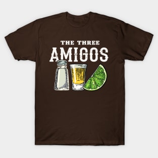 Funny Drinking The Three Amigos Lime Salt Tequila Cinco De Mayo T-Shirt